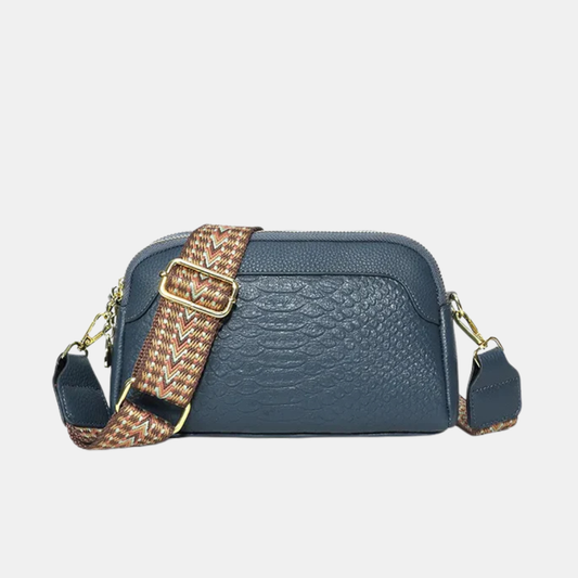 Crossbody Skuldertaske – Elegant Alligatormønster for Tidløs Stil Håndtasker Tech Butik Blå