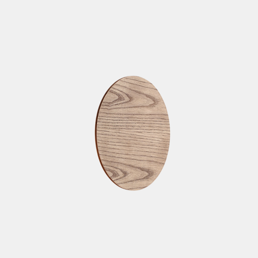 Træ Væglampe med Rundt Design – Varm, Naturlig Elegance Væglamper Tech Butik