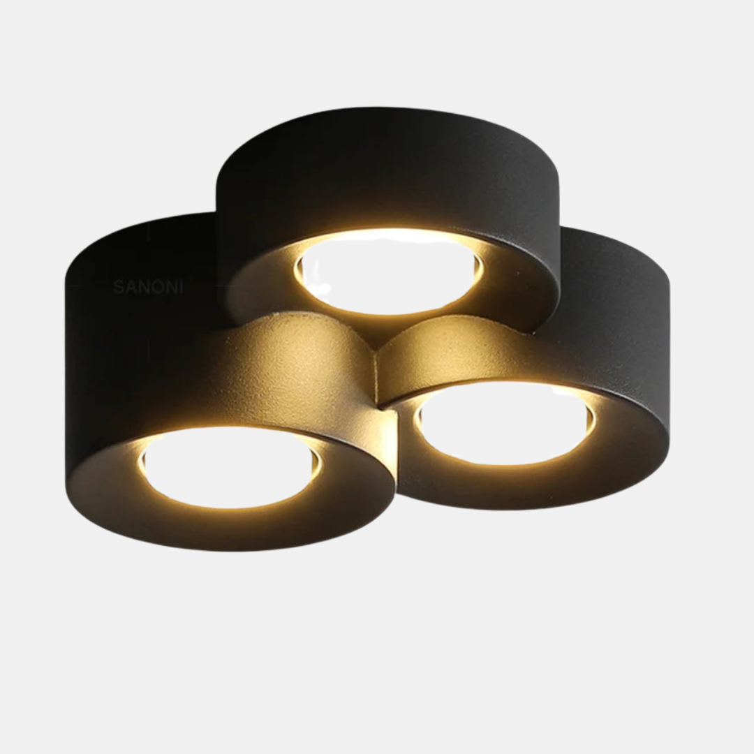 Moderne LED Loftlampe med Cylinderformet Spot – Minimalistisk Elegance over Dig Loftlamper Tech Butik Noir 3 têtes