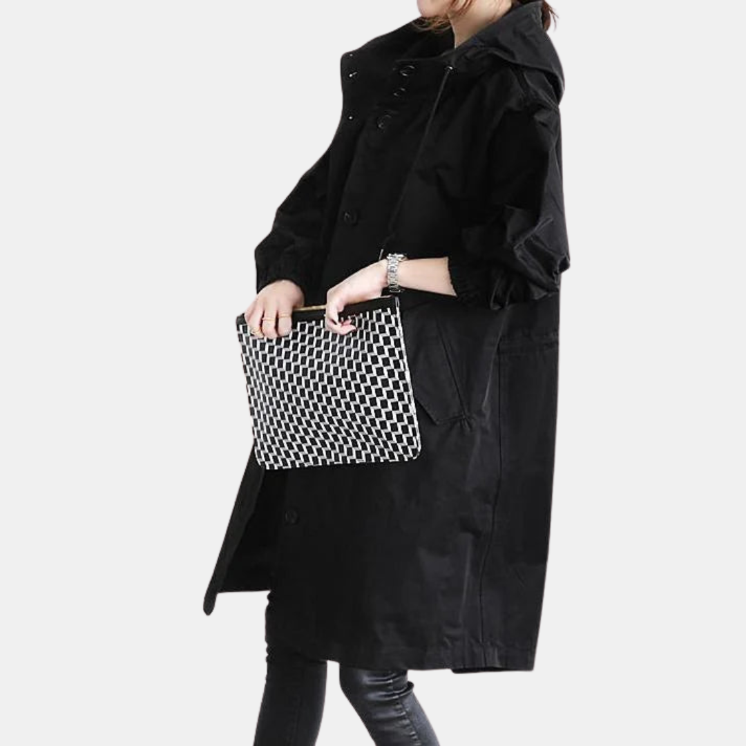 Vandtæt Oversized Mid-Længde Trenchcoat – Elegance Møder Funktion Kvinders frakker og jakker Tech Butik