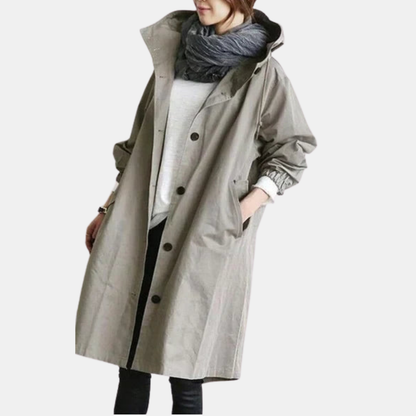 Vandtæt Oversized Mid-Længde Trenchcoat – Elegance Møder Funktion Kvinders frakker og jakker Tech Butik