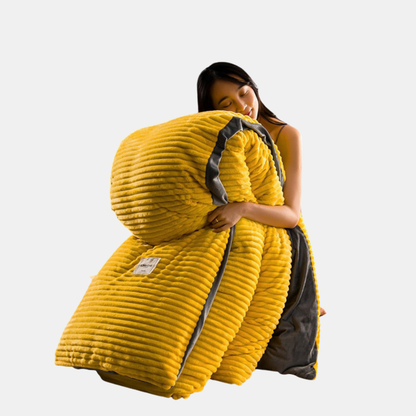 Dynebetræk Sengesæt med Pudebetræk – Ekstra Blødt, Varmt og Vaskbart Flannel duvet cover Tech Butik Gul 150 x 200 CM