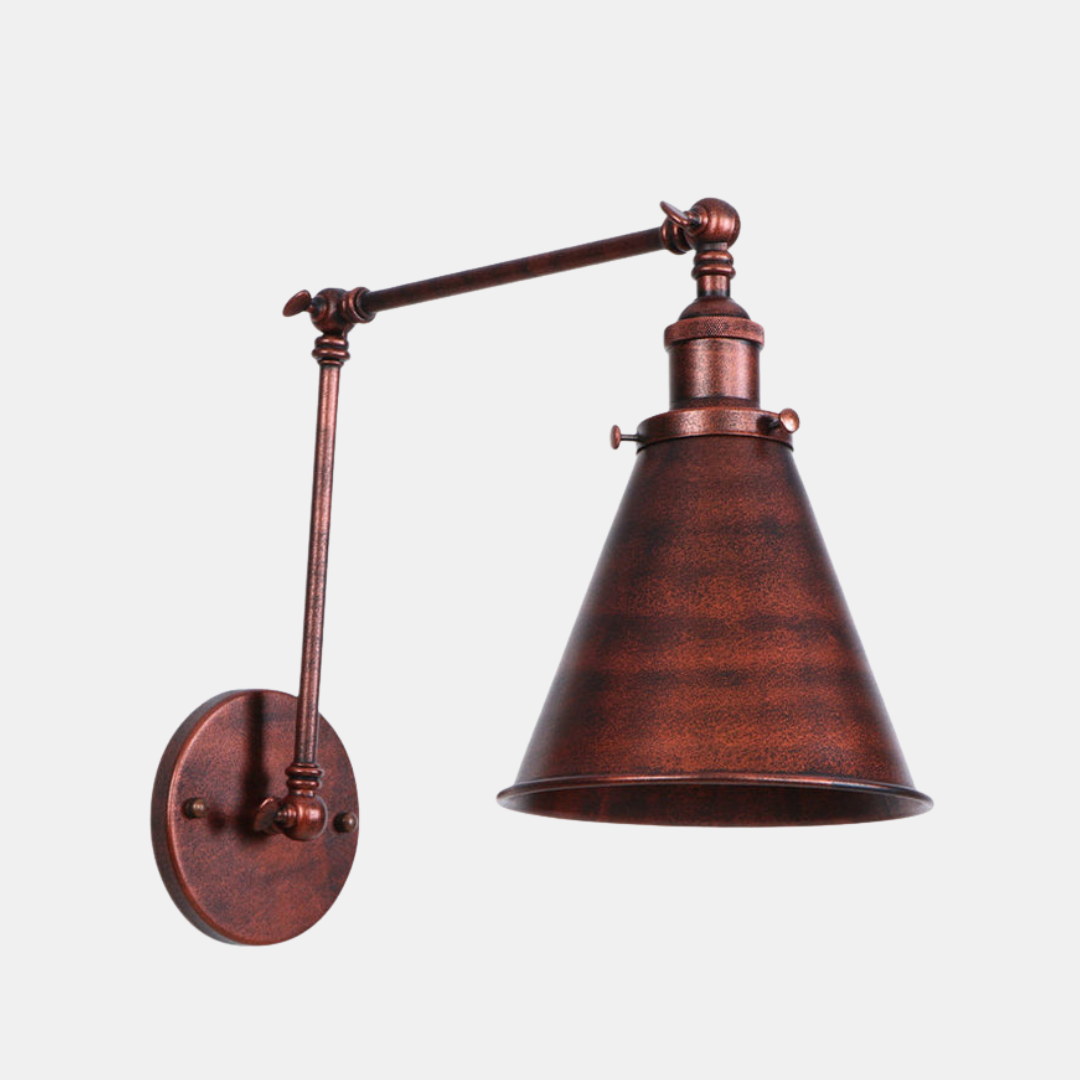 Farmhouse-Style Kegle Væglampe – Industriel Charm til Dit Hjem Væglamper Tech Butik Rust 6"+6"