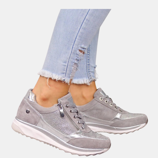 Ortopædiske Sneakers til Kvinder – Åndbar Komfort, Støtte Hele Dagen Sko Tech Butik Grå 36