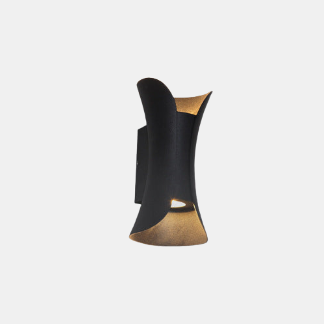 Moderne Buet LED Udendørs Væglampe – Vandtæt Op- & Nedlys Udendørs belysning Tech Butik Sort 6 cm x 5 cm x 15 cm