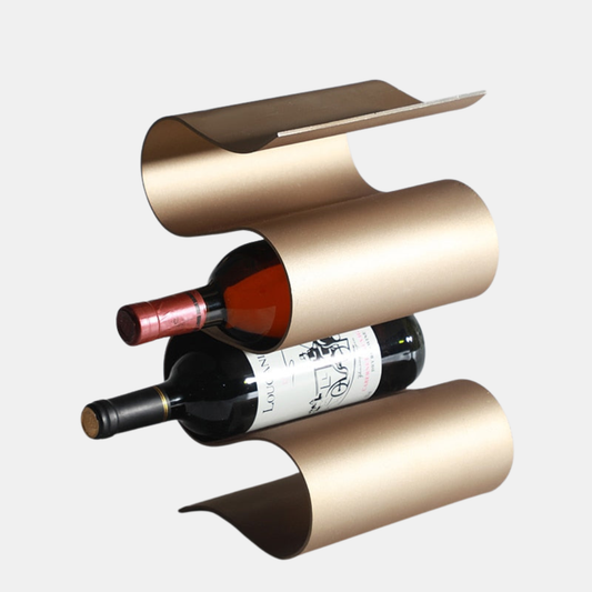 Elegant Metal Bordvinreol – Stilfuld Vinpræsentation til Hjem eller Bar Vinkølere Tech Butik Matte guld
