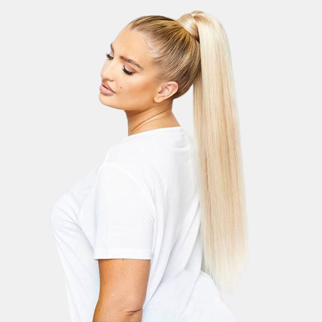 Hårforlængelse Ponytail – Voluminøs & Nem at Fastgøre | Naturlig Styling Tech Butik Blond