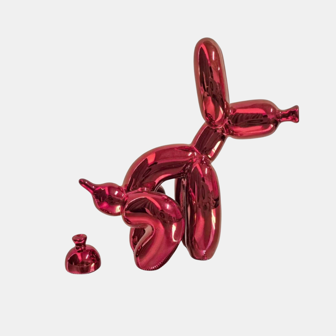 Ballonhund af Ballade – Håndlavet Resinfigur med Legende Design Skulpturer Tech Butik Elektrisk Rød