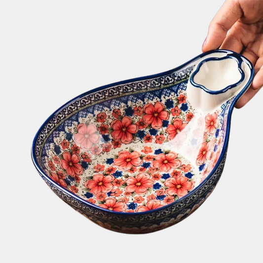 Keramikskål med Integreret Sauceafdeling Skåle Tech Butik Skarlagenblad