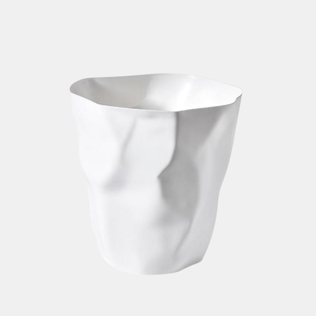 Moderne Minimalistisk Uregelmæssig Skraldespand – Slankt Minimalistisk Design Affaldsspande & Affaldskurve Tech Butik Hvid
