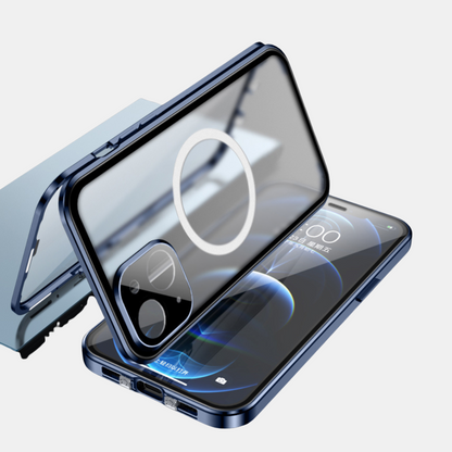 Magnetisk iPhone Cover – 360° Beskyttelse med Kamera- & Skærmværn Mobiltelefontilbehør Tech Butik iPhone 16 Pro Max Blå