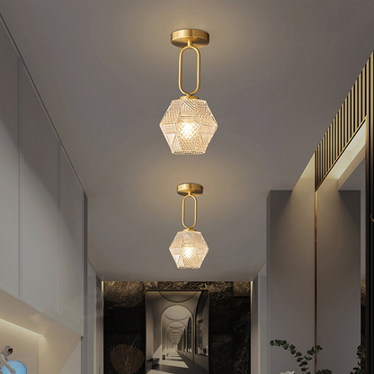 Loftlampe i Art Deco-stil med Diamantskåret Glas for Tidløs Elegance Belysning Tech Butik