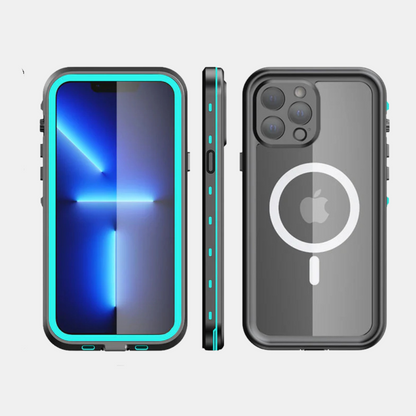 Militær-Grade IP68 Vandtæt iPhone Cover | 360° Panserbeskyttelse Mobiltelefontilbehør Tech Butik iPhone 17 Pro Max Blå med MagSafe