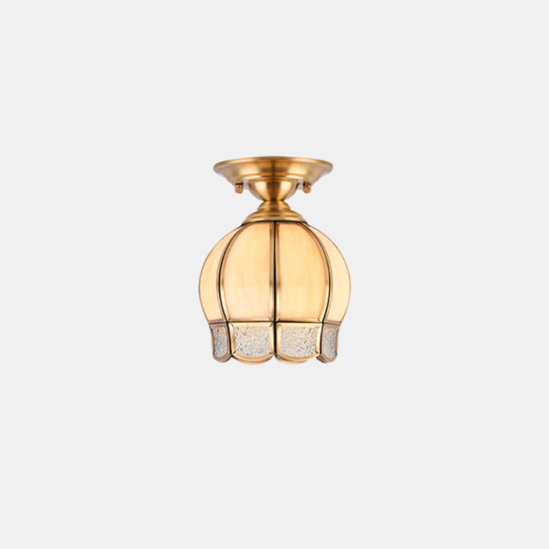 Messing Scallop Semi-Flush Loftlampe – Elegant Belysning med Vintage Charm Belysning Tech Butik A Messing