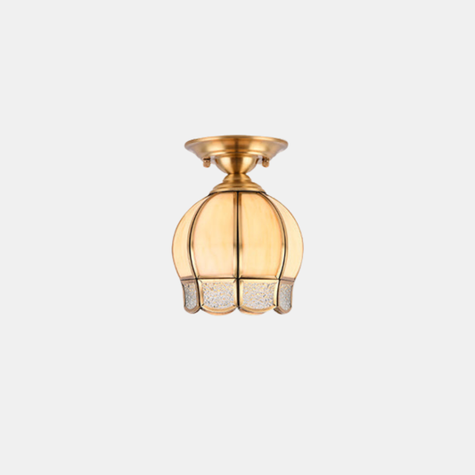 Messing Scallop Semi-Flush Loftlampe – Elegant Belysning med Vintage Charm Belysning Tech Butik A Messing
