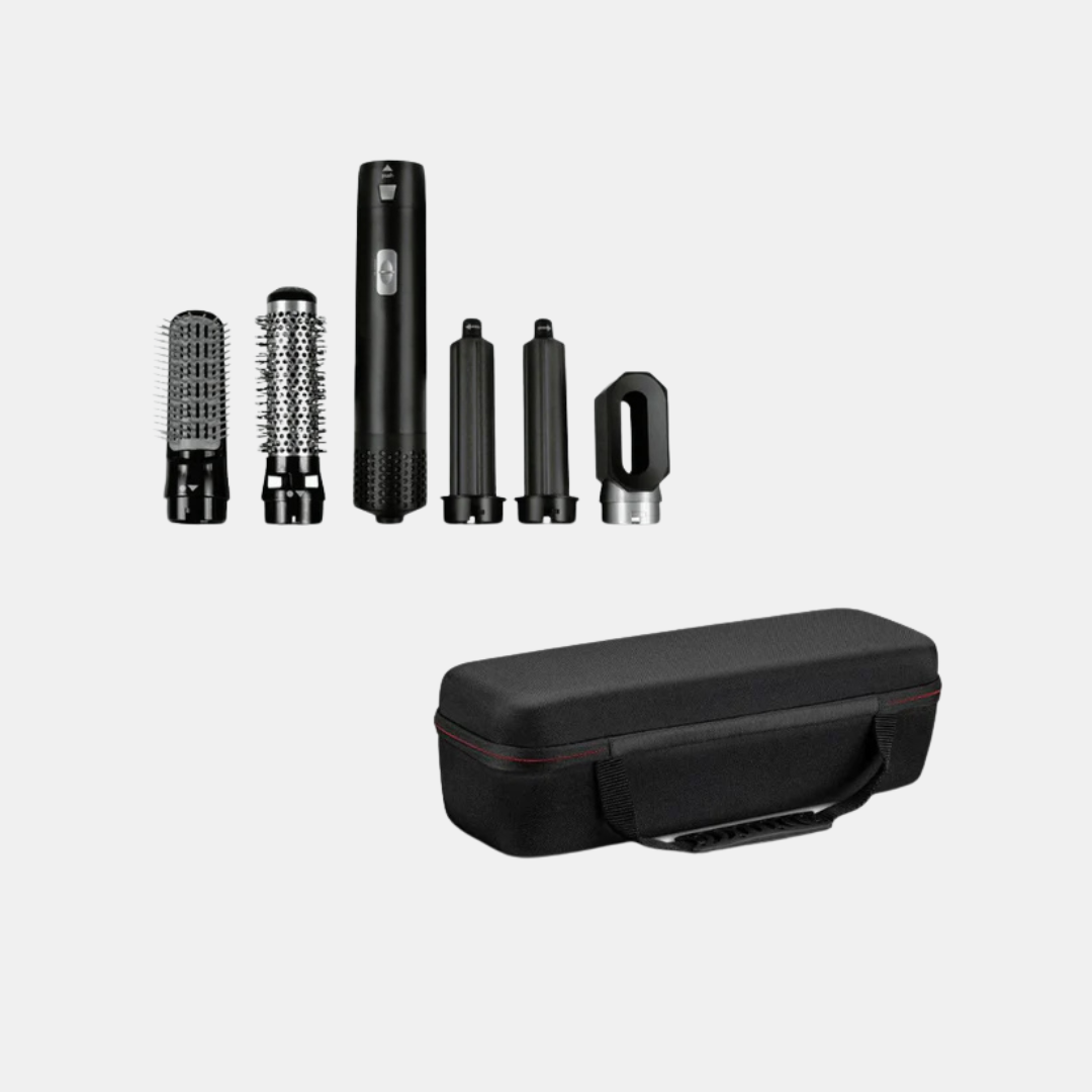 5-i-1 Hårstyler – Ultimativ Alsidighed til Salonkvalitet derhjemme Tech Butik Sort og kunstlæderetui (i sort)