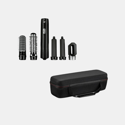 5-i-1 Hårstyler – Ultimativ Alsidighed til Salonkvalitet derhjemme Tech Butik Sort og kunstlæderetui (i sort)