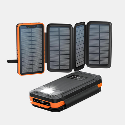 Solcelle-Powerbank – Pålidelig opladning til rejser & udendørsbrug Bærbare powerbanks Tech Butik Orange