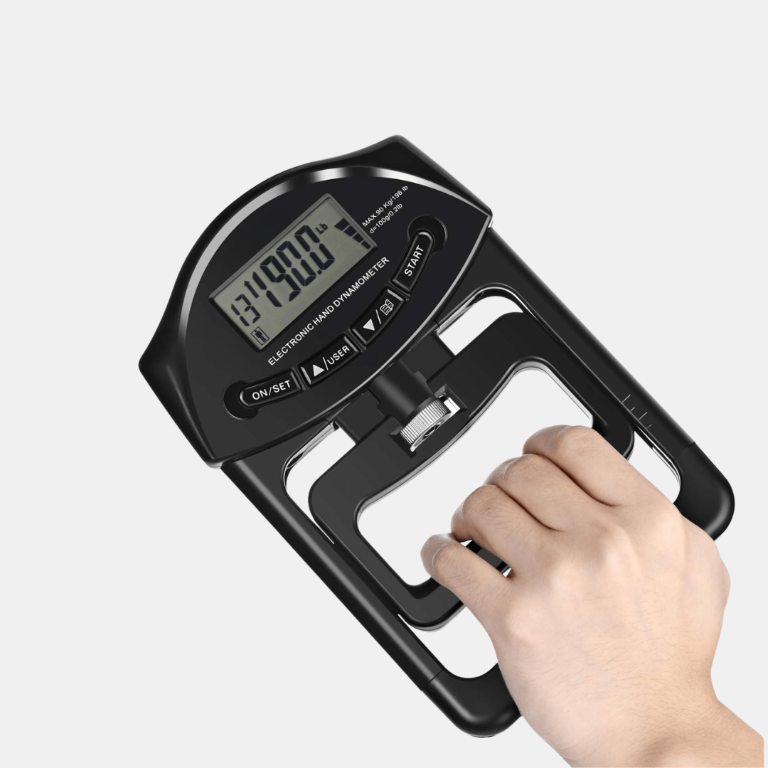 Digital Hånddynamometer – Præcis Måling af Grebsstyrke op til 90 kg Fitnessudstyr Tech Butik Sort
