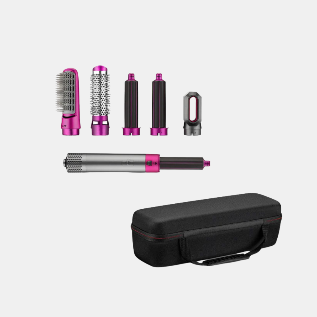5-i-1 Hårstyler – Ultimativ Alsidighed til Salonkvalitet derhjemme Tech Butik Lyserød + Betræk i kunstlæder (mørk)