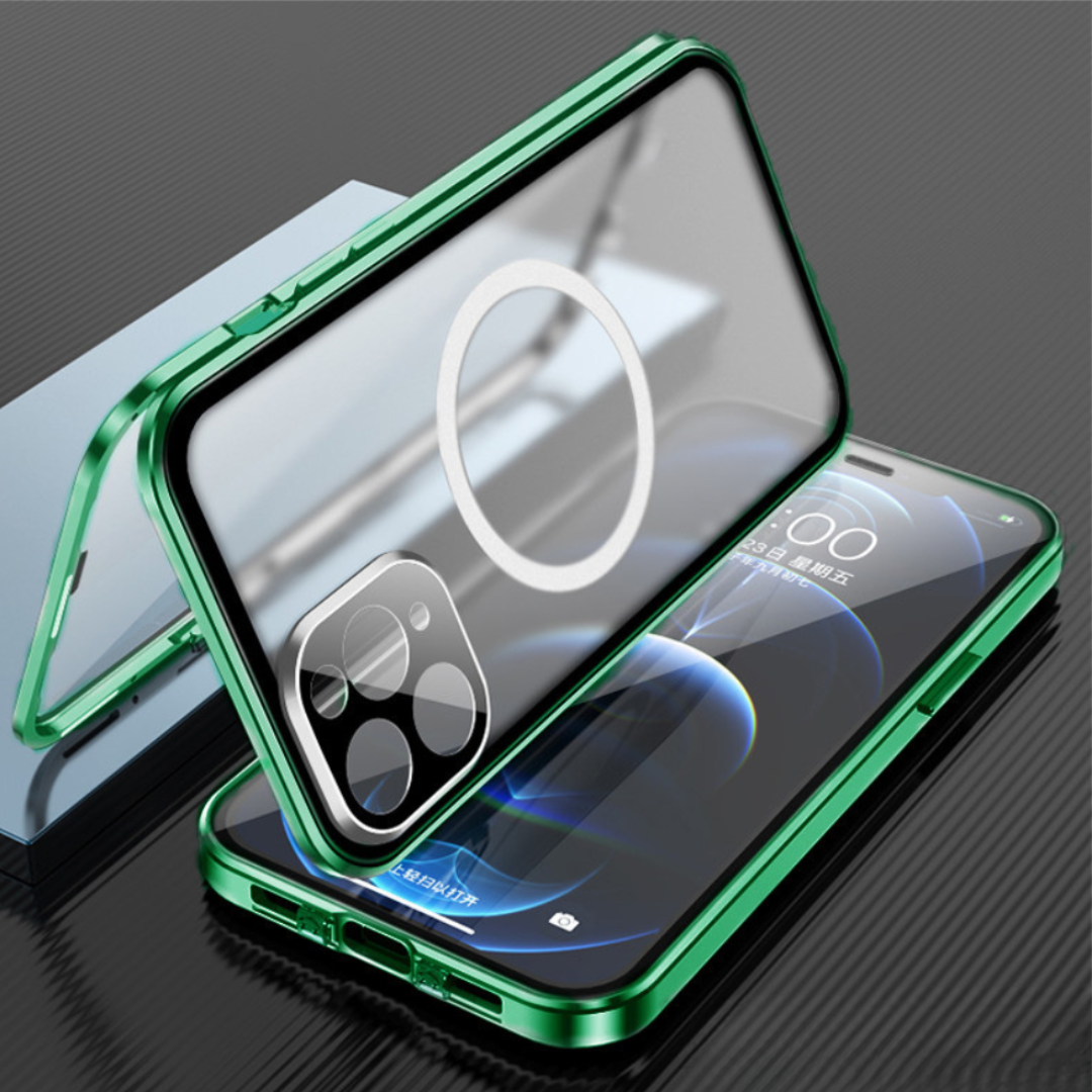Magnetisk iPhone Cover – 360° Beskyttelse med Kamera- & Skærmværn Mobiltelefontilbehør Tech Butik iPhone 16 Pro Max Grøn