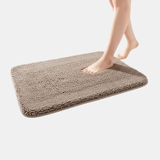 Ultra-Blød Luksus Bademåtte – Tykk, Blød & Skridsikker Badeværelsesmåtter Tech Butik Brun Lille - 40 x 60 cm