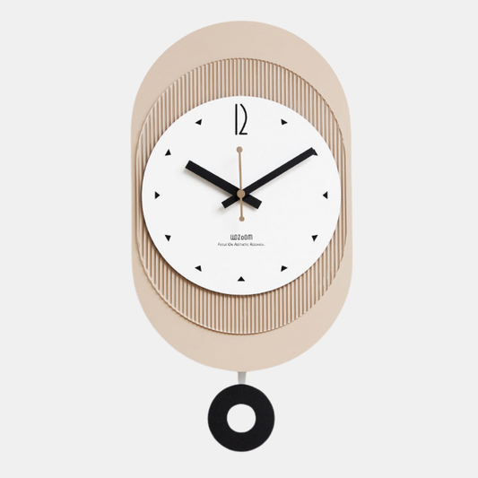 Moderne Pendul Vægur – Støjsvagt og Nutidigt Design Vægure Tech Butik Beige