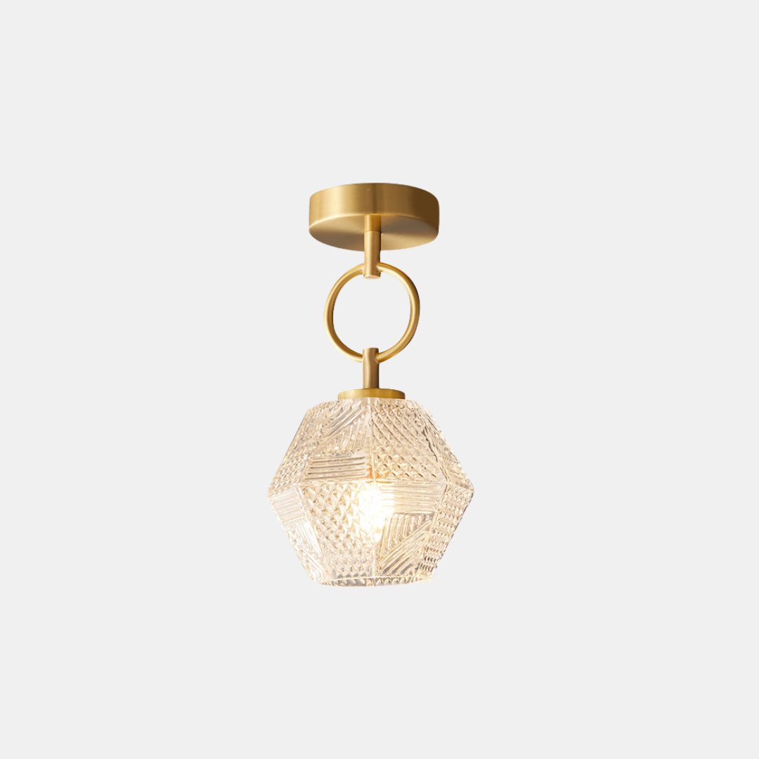 Loftlampe i Art Deco-stil med Diamantskåret Glas for Tidløs Elegance Belysning Tech Butik