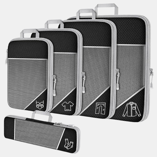 5-pak Kompressionsopbevaringskuber – Optimer Din Opbevaring med Lethed Tech Butik Sort