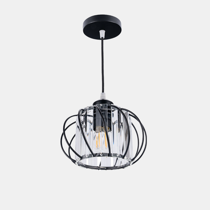 Stilfuld Globulær Glas Pendellampe - Minimal Elegance til Moderne Hjem Ceiling Light Tech Butik Sort Pendel lys D16*H16cm