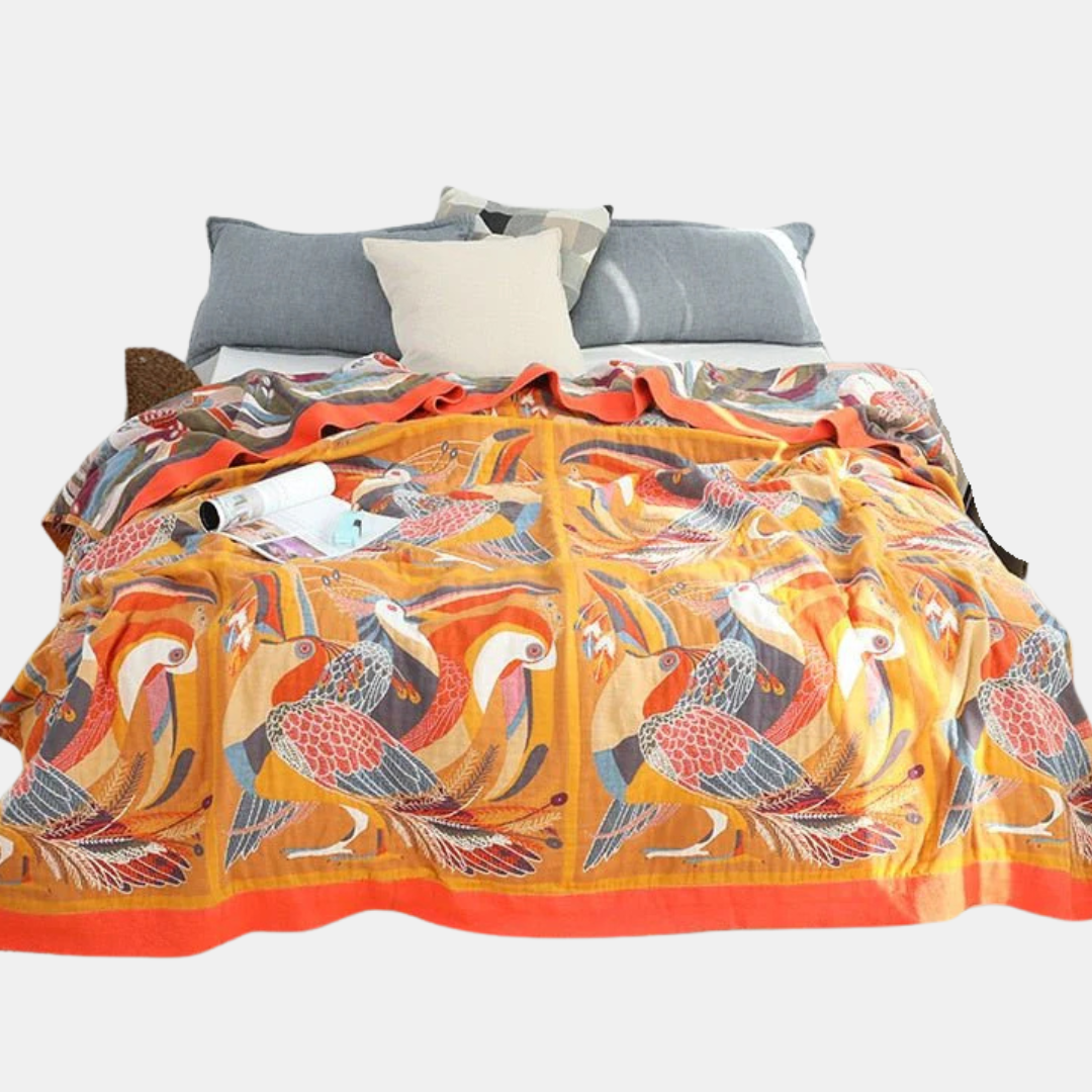 Stilfuldt Boho Tæppe – Elegant & Hyggeligt Nordisk Design Tæpper Tech Butik Orange Abstract 200x230cm