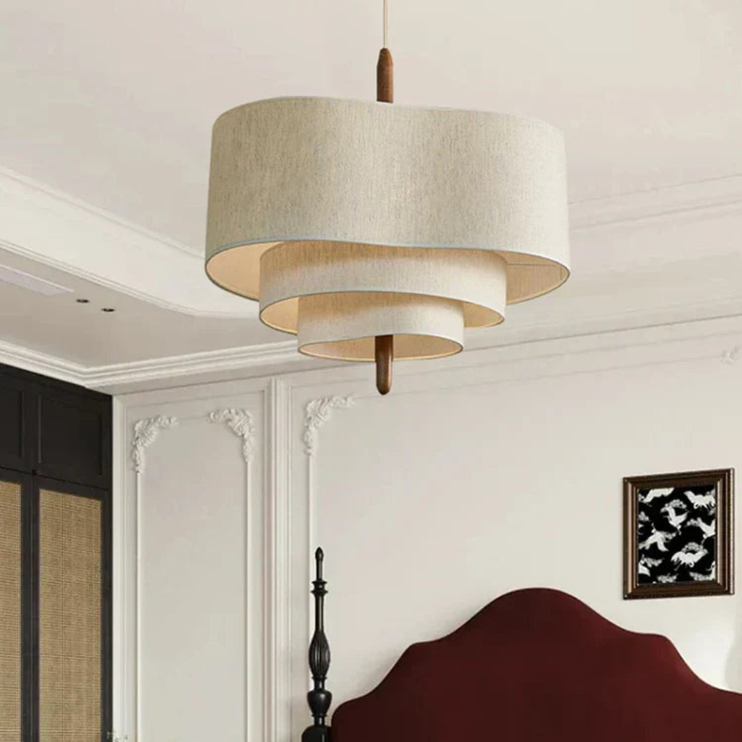 Stilfuld Stoffet Lysekrone – Moderne Loftslampe til Soveværelse, Stue eller Spisestue Kronleuchtere Tech Butik