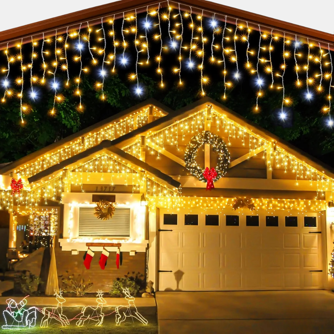 Festlige Udendørs Julelys – Magisk Vejrbestandig LED-Lysegardin Christmas Lights Tech Butik