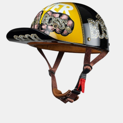 Motorcykelhjelm med Letvægts ABS-skal – Stilfuld Beskyttelse til Enhver Tur Motorcycle Helmets Tech Butik Sort-Boss M (Hovedomkreds: 55-56 cm; 21-6-22. 1 tommer)