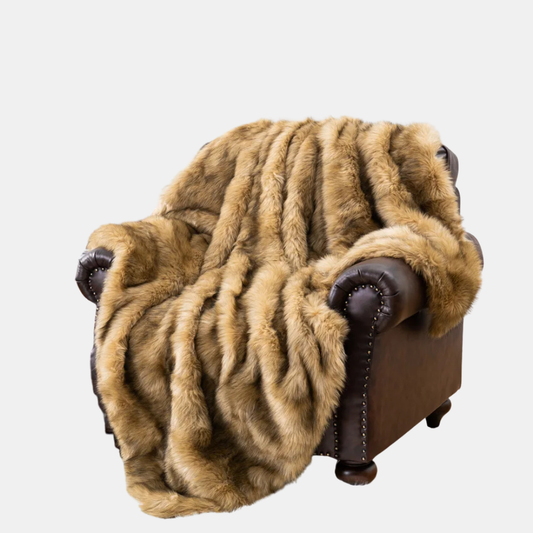 Ræv Pels Tæppe – Forkæl dig selv med ren luksus og overdådighed Blankets Tech Butik Tan 150 × 200 cm