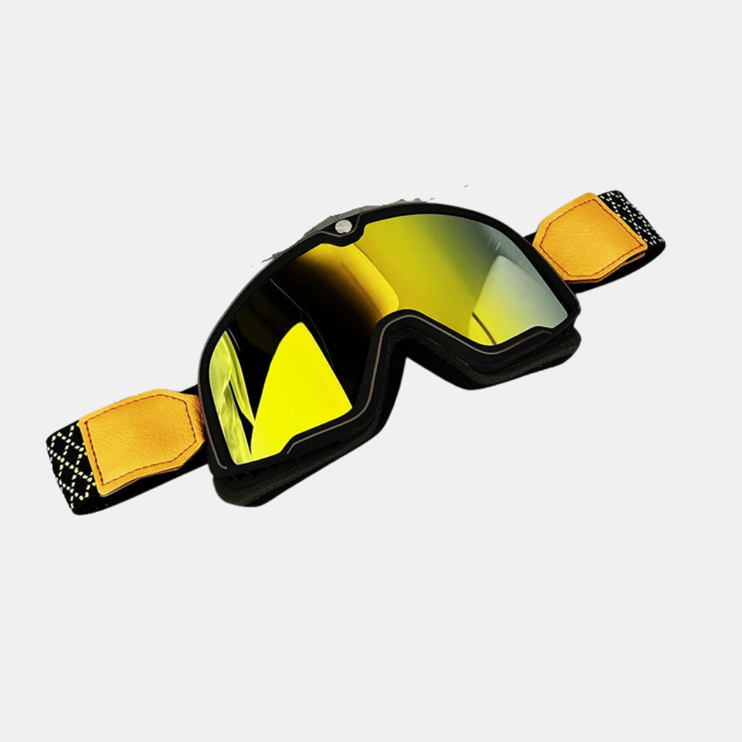 Herre Retro Motorcykelbeskyttelsesbriller – Holdbar Øjenbeskyttelse til Ryttere Protective Glasses Tech Butik Stil 1 - Rød linse