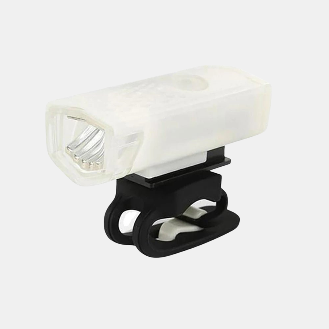 Genopladelig USB Cykellygte med Baglys – Sikker Natkørsel Cykellygter Tech Butik Hvid