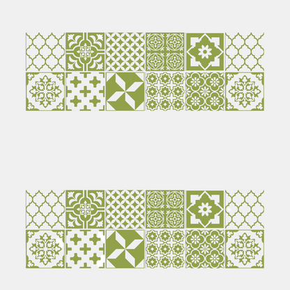 24-Delers Europæisk Mandala Flisesæt – Dekorativt & Stilfuldt Vægfliser Tech Butik HZ062 10cm x 10CM x 24PCS