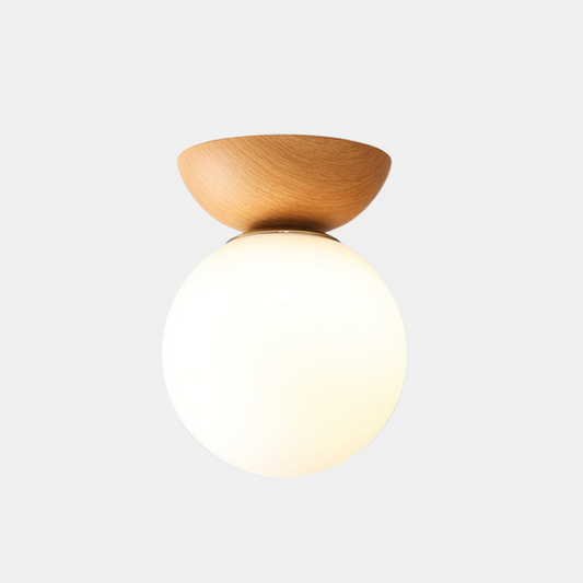 Stilfuld Glasloftlampe – Belysning til Gangen Belysning Tech Butik Træ D16*H17cm