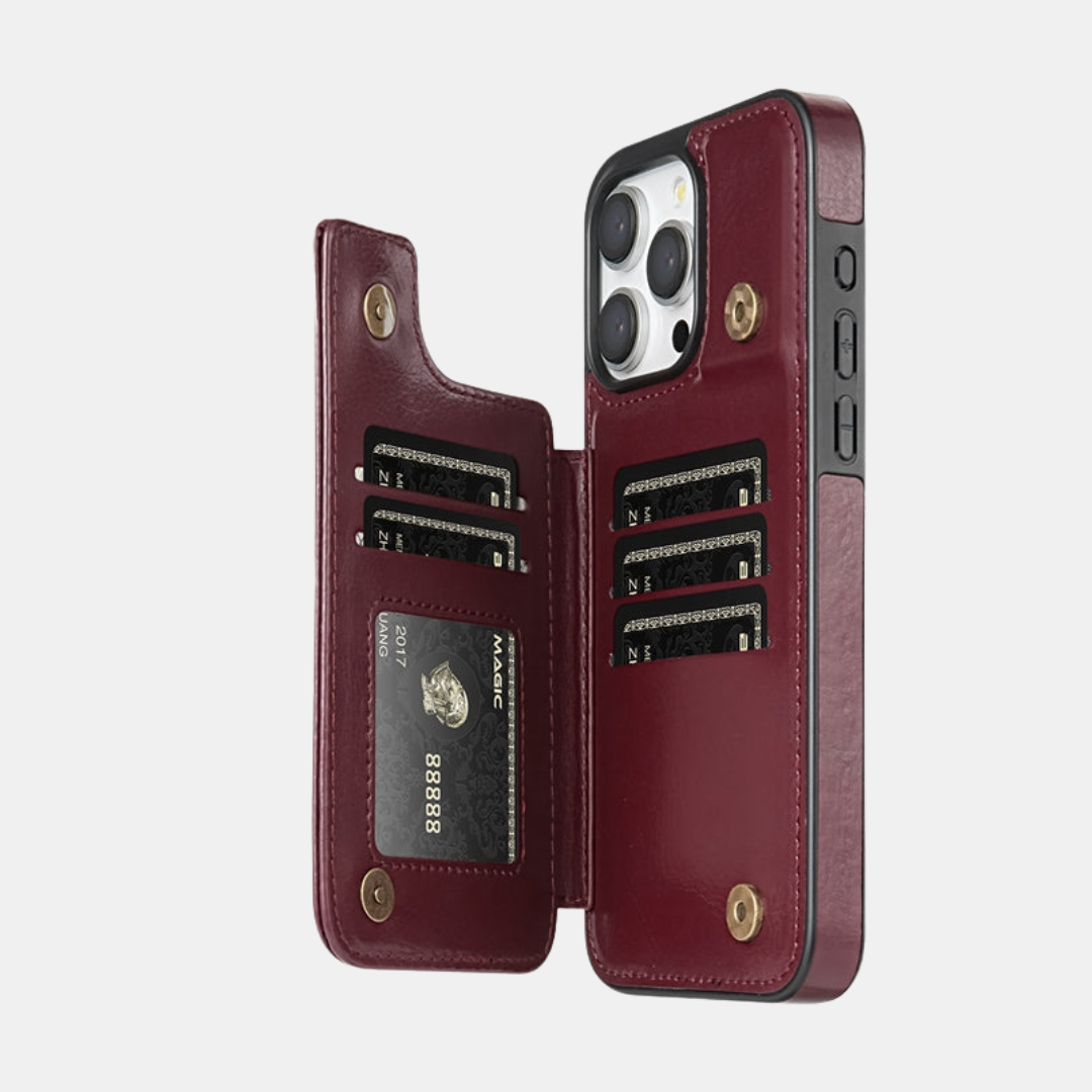 Magnetisk Lædertelefon-etui med Kortlomme Mobiltelefontilbehør Tech Butik