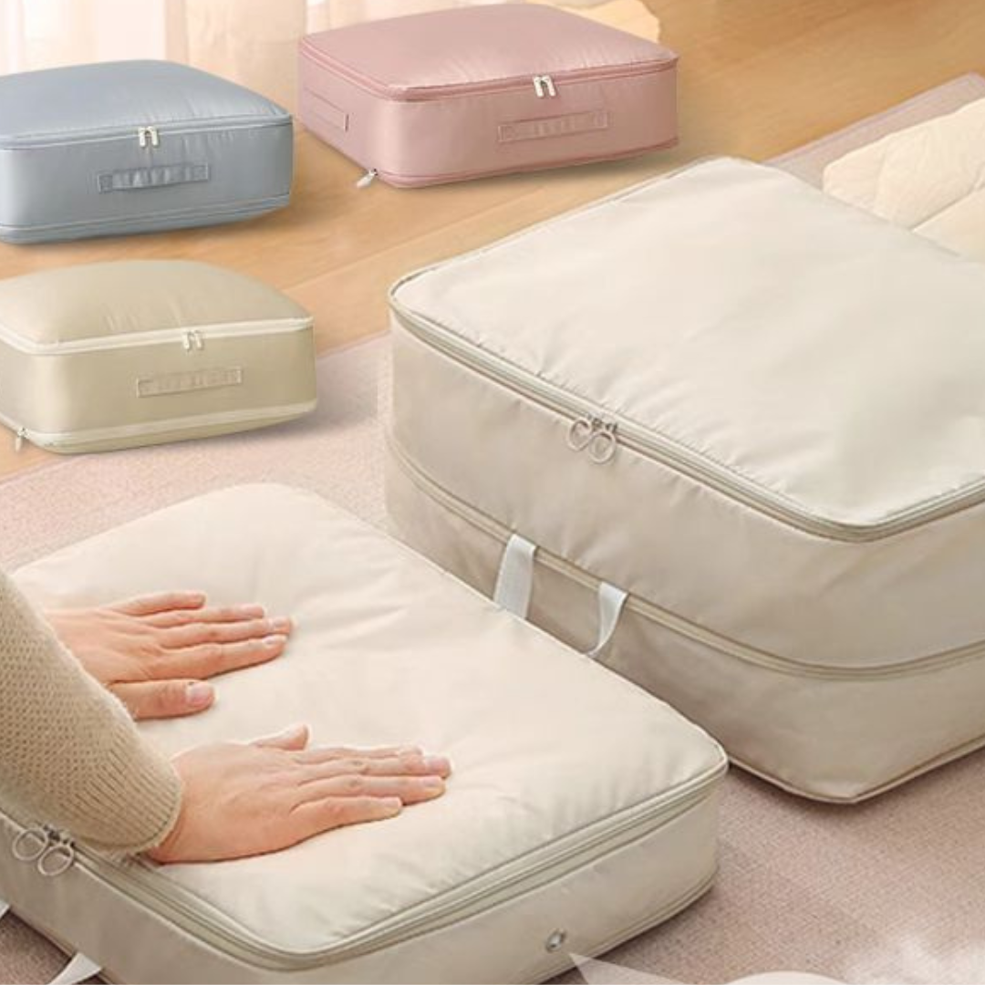 Kompressionsopbevaringspose til tøj – Organiser og beskyt Opbevaring & Organisation Tech Butik Beige Stor - 54*42*30 cm