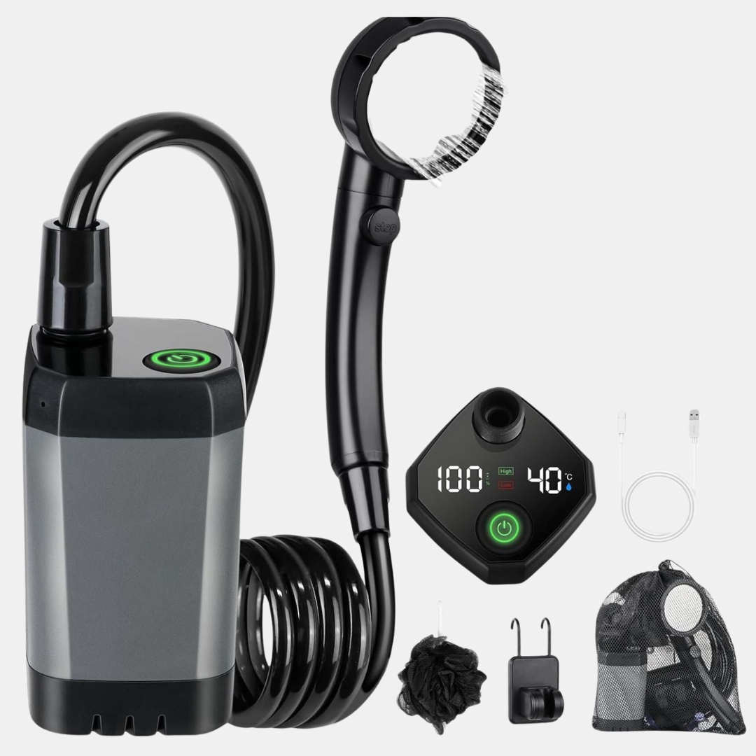 Bærbar Elektrisk Campingbruser – Renlighed, Komfort og Bekvemmelighed Overalt Portable Electric Camping Shower Tech Butik Lysegrå