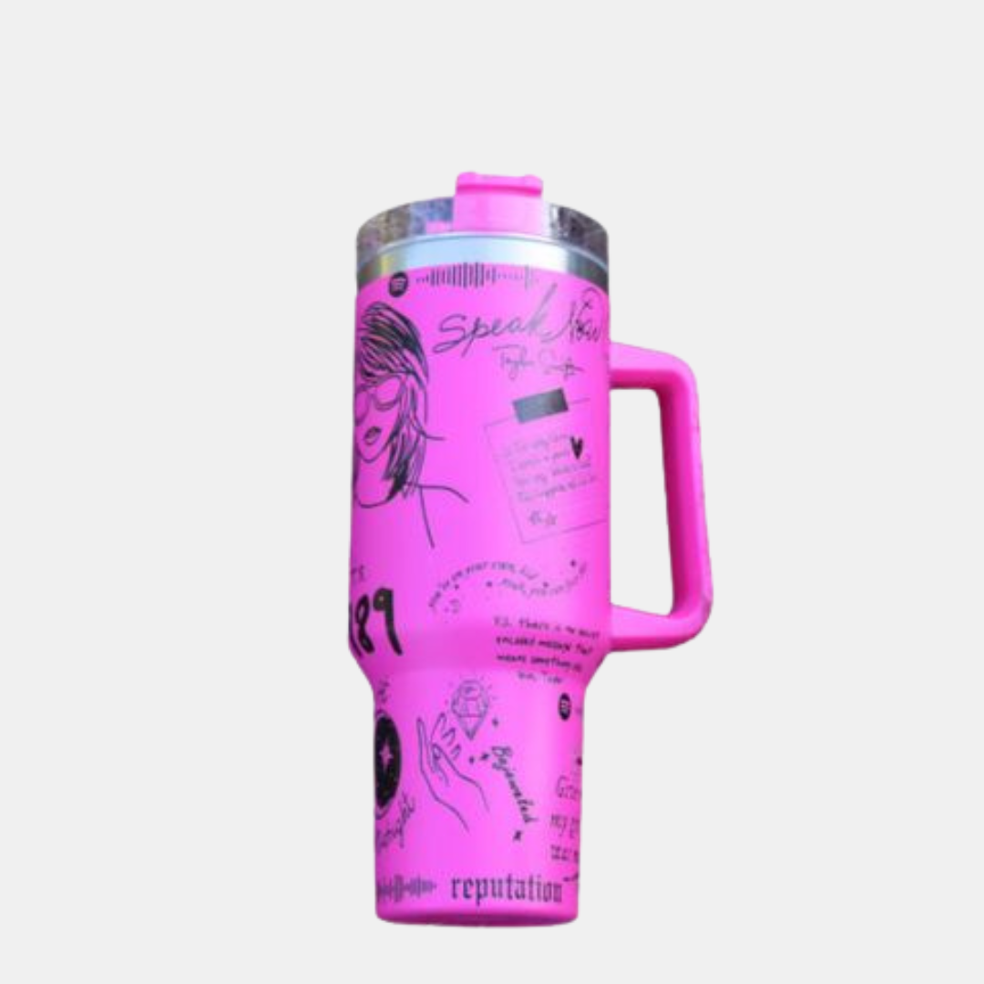 Isoleret Drikkeglas i Rustfrit Stål - Nyd Din Drik med Stil og Inspiration Tumbler Tech Butik Mørk Pink