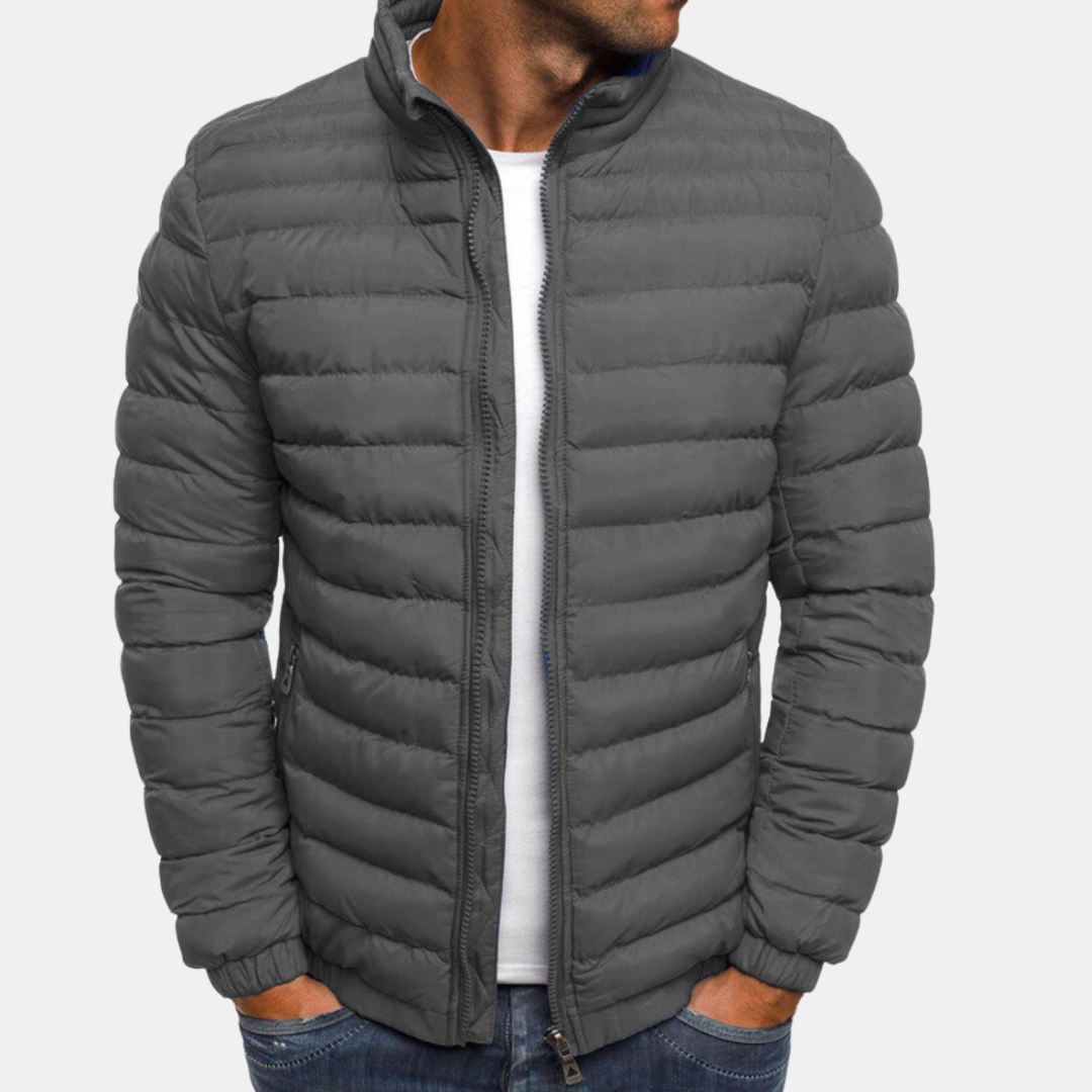 Elegant Quiltet Jakke til Mænd – Moderne Stil & Behagelig Varme Men Jackets Tech Butik Grå S