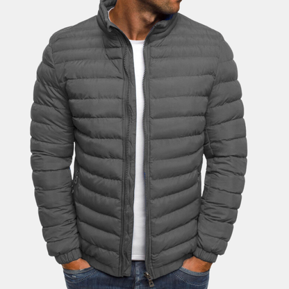 Elegant Quiltet Jakke til Mænd – Moderne Stil & Behagelig Varme Men Jackets Tech Butik Grå S