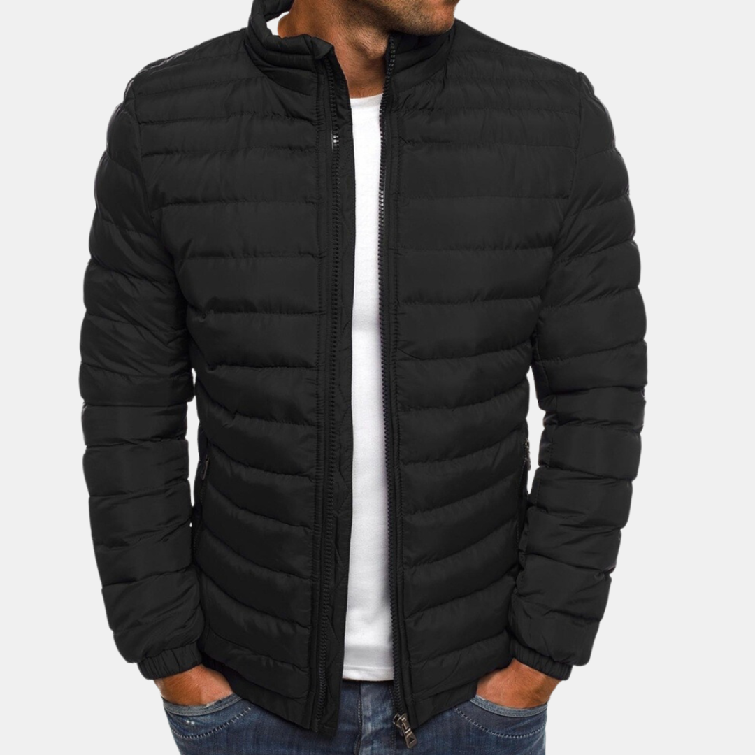 Elegant Quiltet Jakke til Mænd – Moderne Stil & Behagelig Varme Men Jackets Tech Butik Sort S