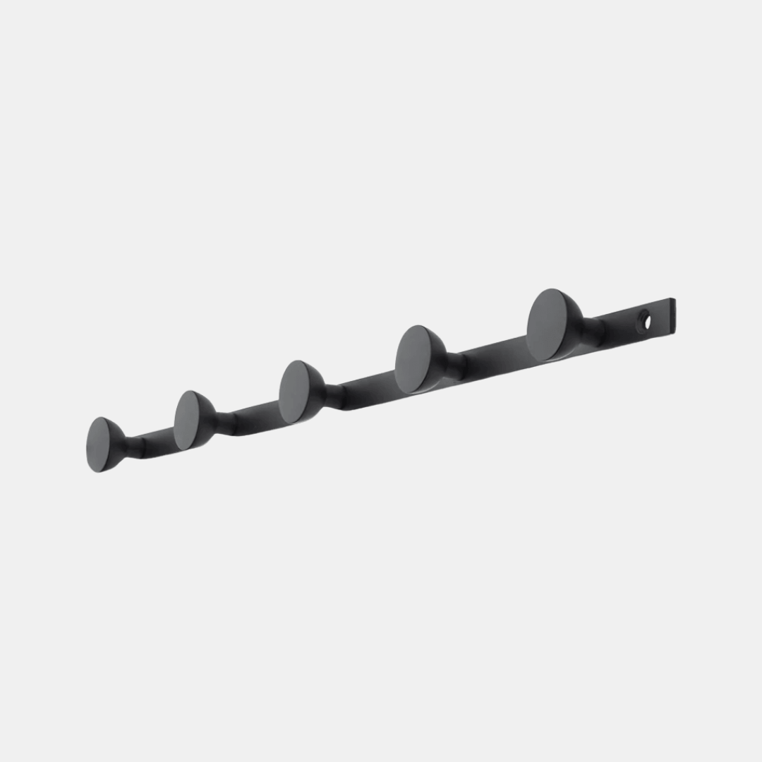 Knagerække med Fem Runde Kroge – Stilfuld Organisering til Enhver Plads Kroge & Krogstænger Tech Butik Sort metal Ø 2.5 cm