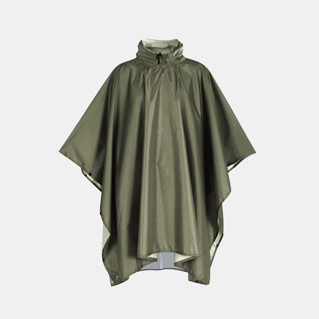 3-i-1 Vandtæt Poncho – Klar til Regn, Vind & Kulde Regnponchoer Tech Butik Olivengrøn