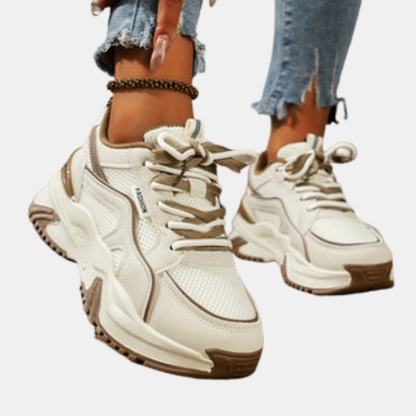 Elevated Komfortsko til Kvinder – Stilfuldt Højsål Design Kvinders sneakers Tech Butik Beige 35