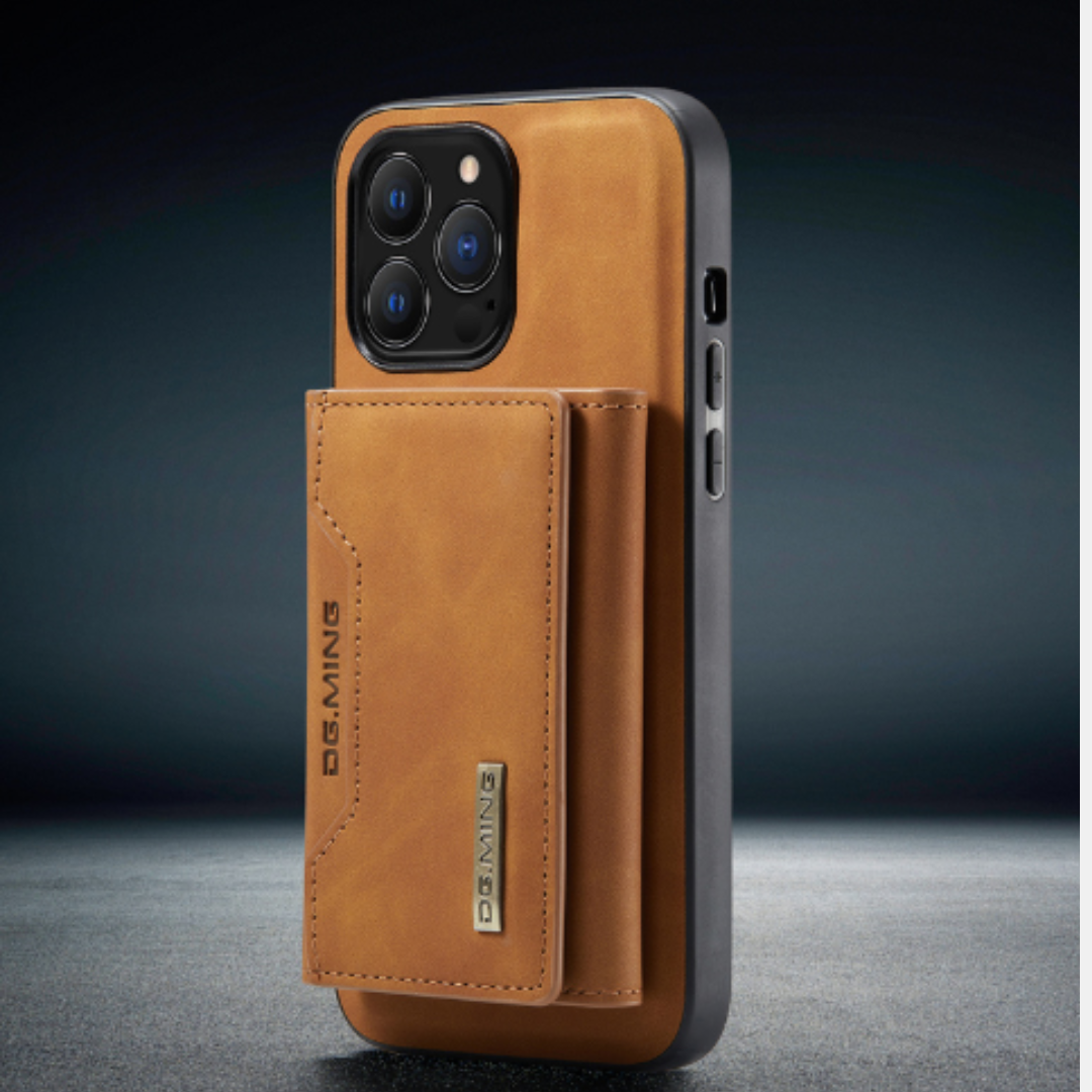 Premium Læder iPhone Cover – 2-i-1 Magnetisk Pung, Kortholder & Stativfunktion Mobiltelefoncovers Tech Butik